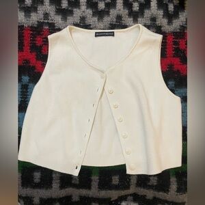Brandy Melville Ivory Knit Button-Up Vest
